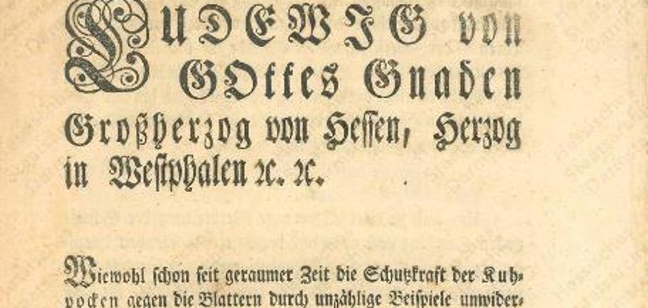 Verordnung zur Schutzpockenimpfung 1807