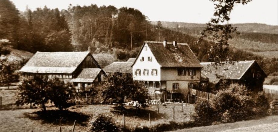 Altes Foto von Häusern