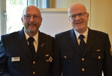 Kreisbrandinspektor Horst Friedrich mit Landesbranddirektor Klaus Hahn