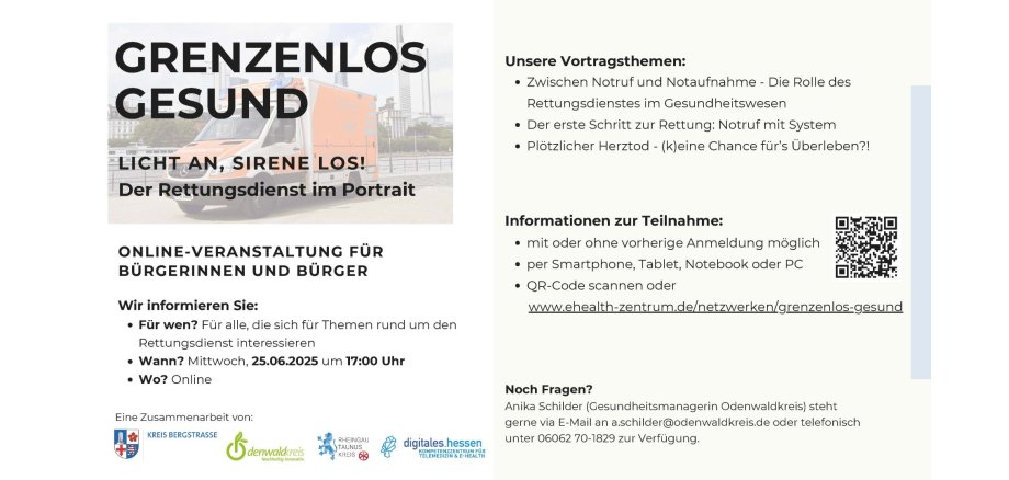 Bild des Flyers Grenzenlos gesund Rettungsdienst