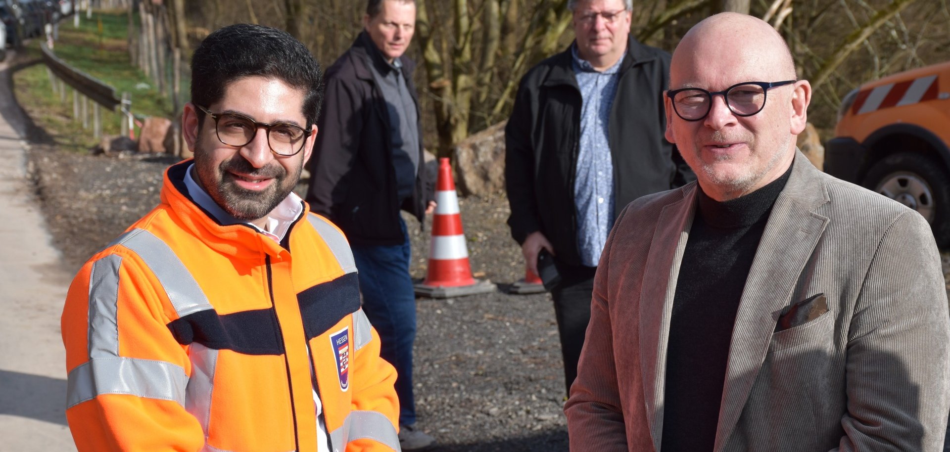 Verkehrsminister Mansoori und Landrat Matiaske