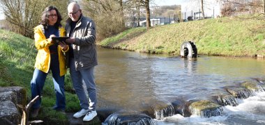 Landrat Matiaske und Raquel Jarillo, Odenwald-Akademie, an der Mümling in Erbach